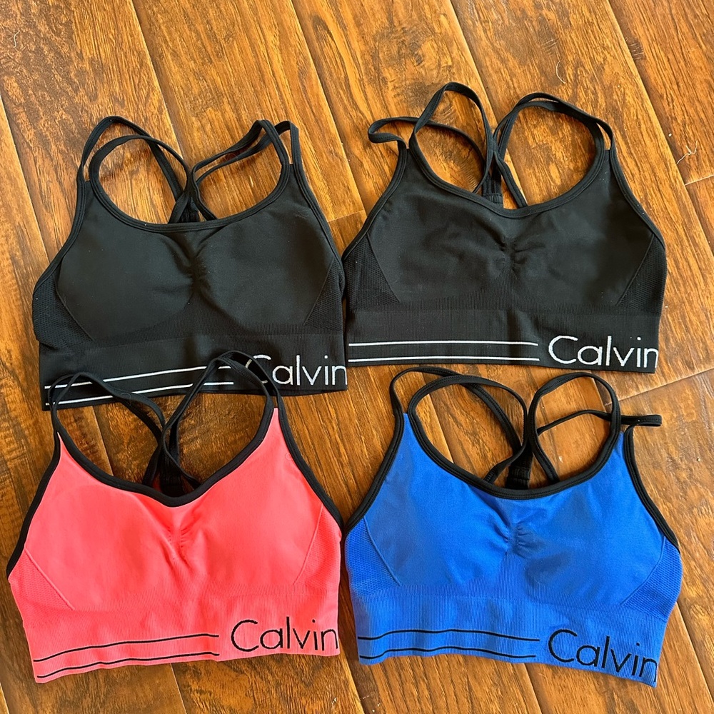 Calvin Klein Women's Swim Tops - Black, Coral, Cobalt